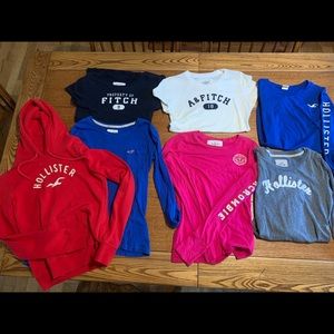 Hollister and Abercrombie- One hoody, 4 long sleeve, 2 short sleeves